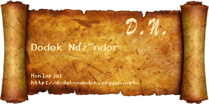 Dodek Nándor névjegykártya