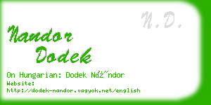 nandor dodek business card
